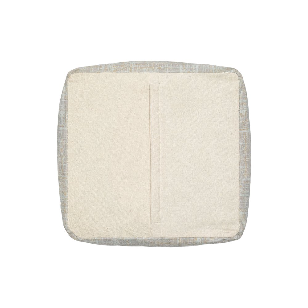 Milano Performance Blend Indoor Pouf in Beige/Cream, 18" x 18" x 18". Picture 6