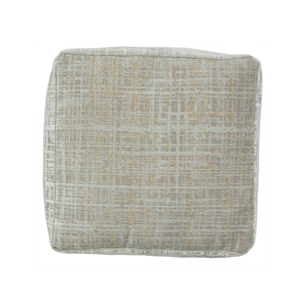 Milano Performance Blend Indoor Pouf in Beige/Cream, 18" x 18" x 18". Picture 4