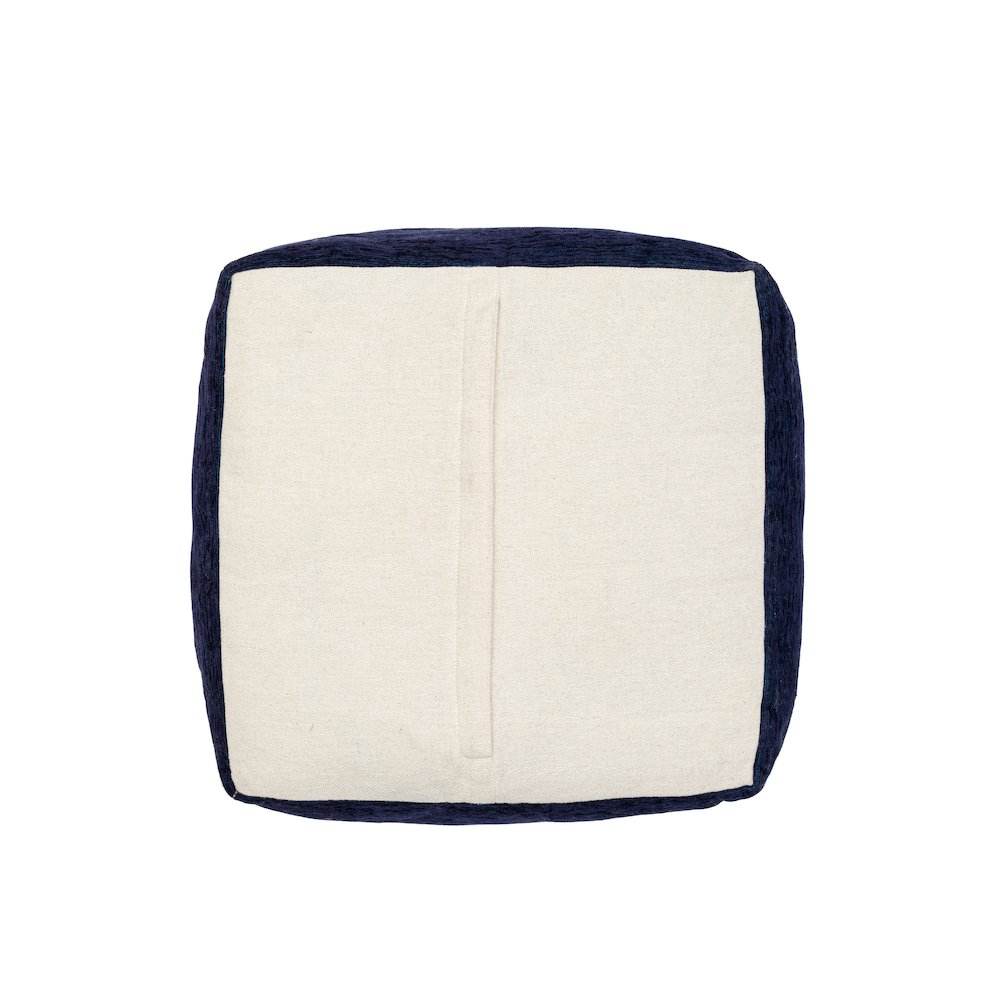 Milano Performance Blend Indoor Pouf in Blue/Yellow, 18" x 18" x 18". Picture 6
