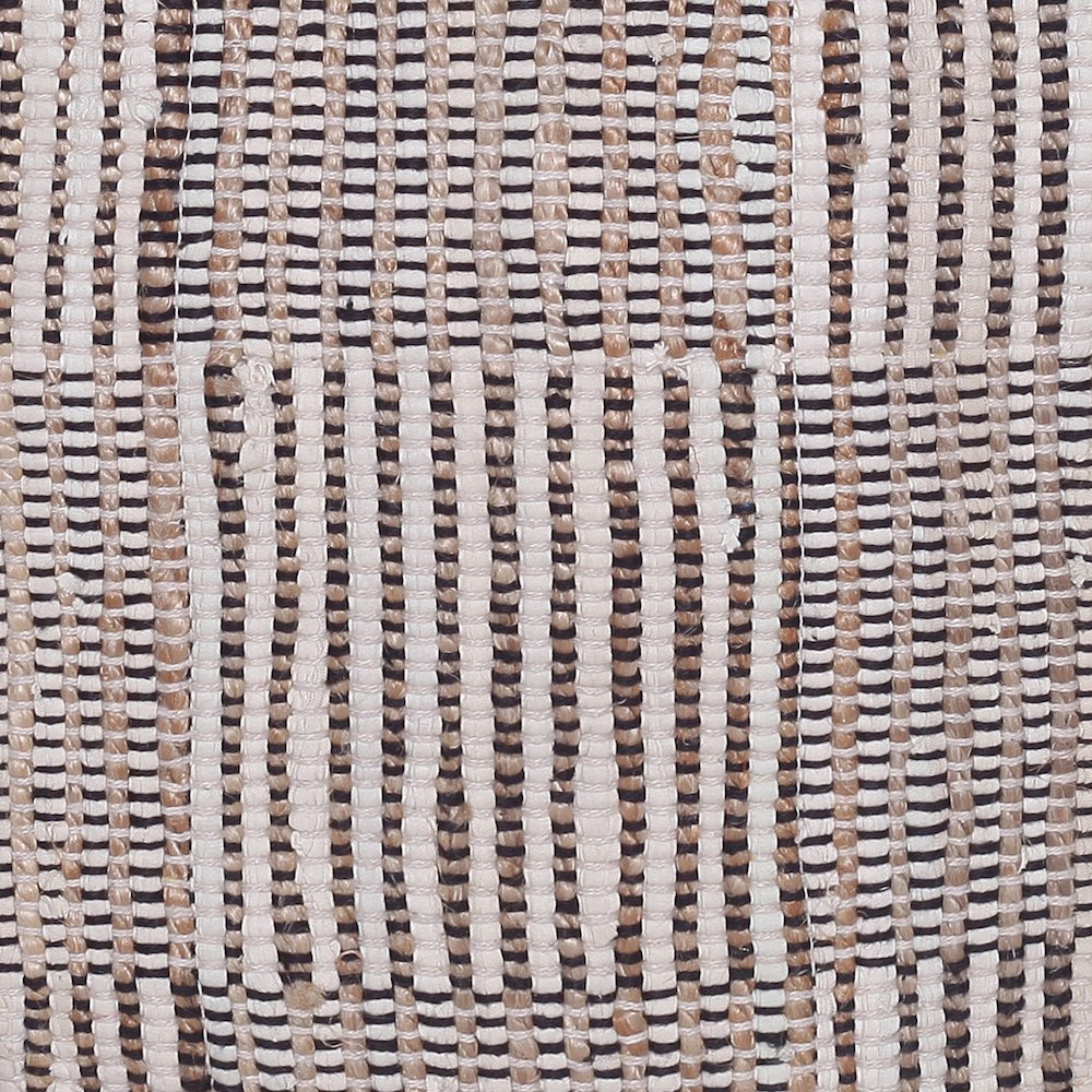 Andros Cotton and Jute Indoor Pouf in Brown/Cream, 18" x 18" x 18". Picture 7