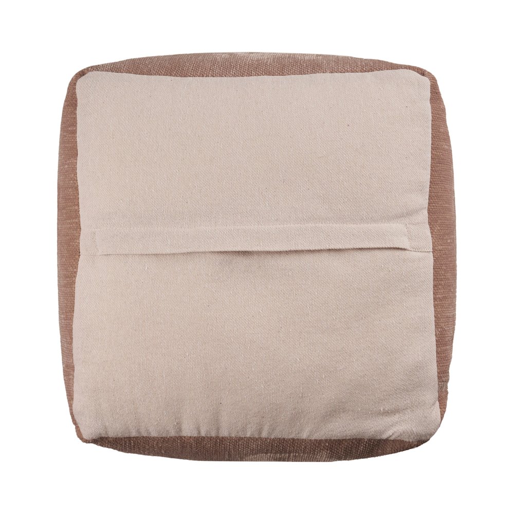 Yakar Chenille Indoor Pouf in Beige, 18" x 18" x 18". Picture 5