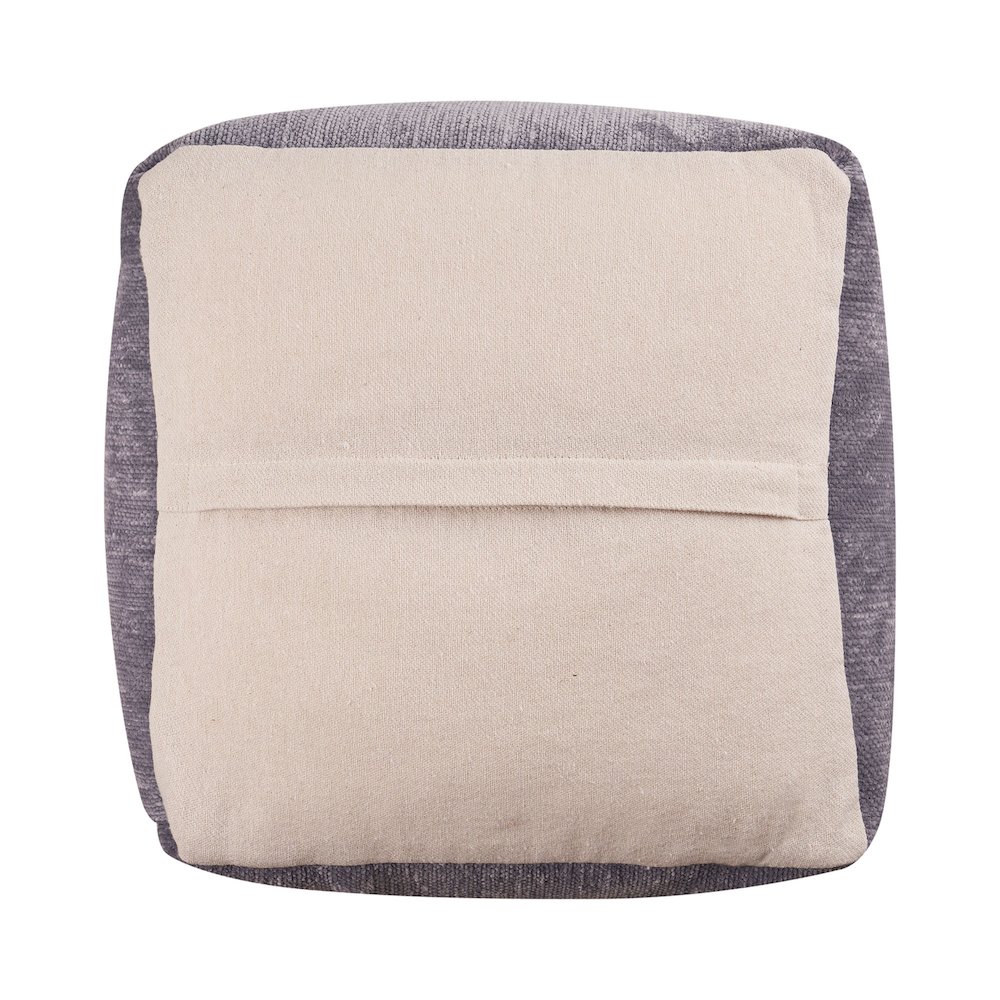 Yakar Chenille Indoor Pouf in Gray, 18" x 18" x 18". Picture 5
