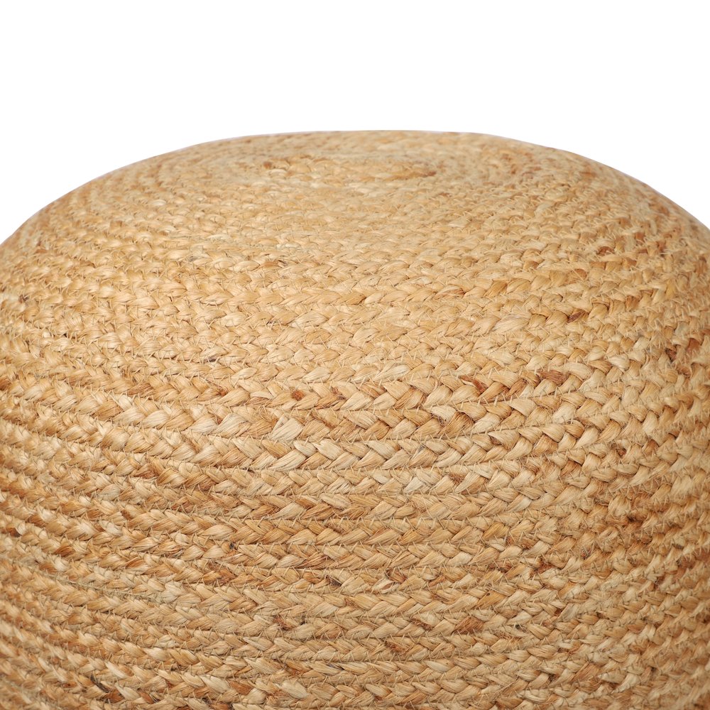 Jute Poufs Jute Blend Indoor Pouf in Brown/Gray,  18" x 18" x 18". Picture 3