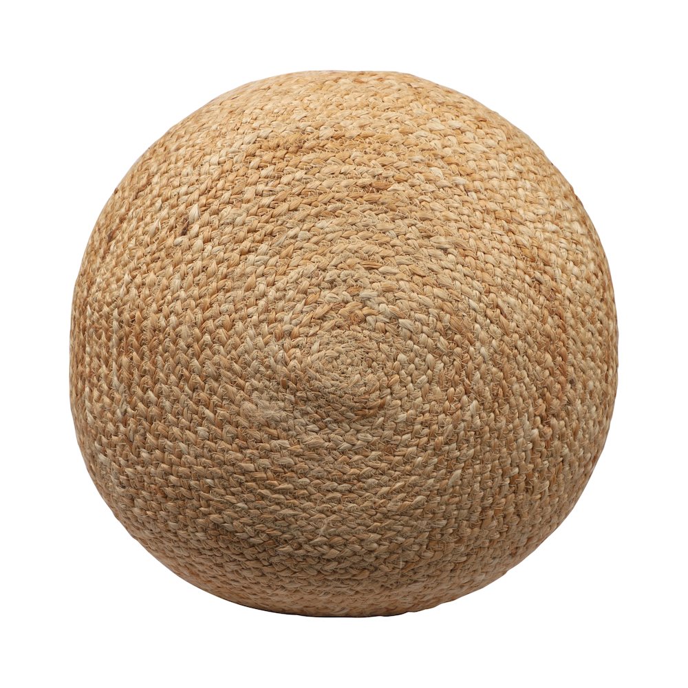 Jute Poufs Jute Blend Indoor Pouf in Brown/Gray,  18" x 18" x 18". Picture 4