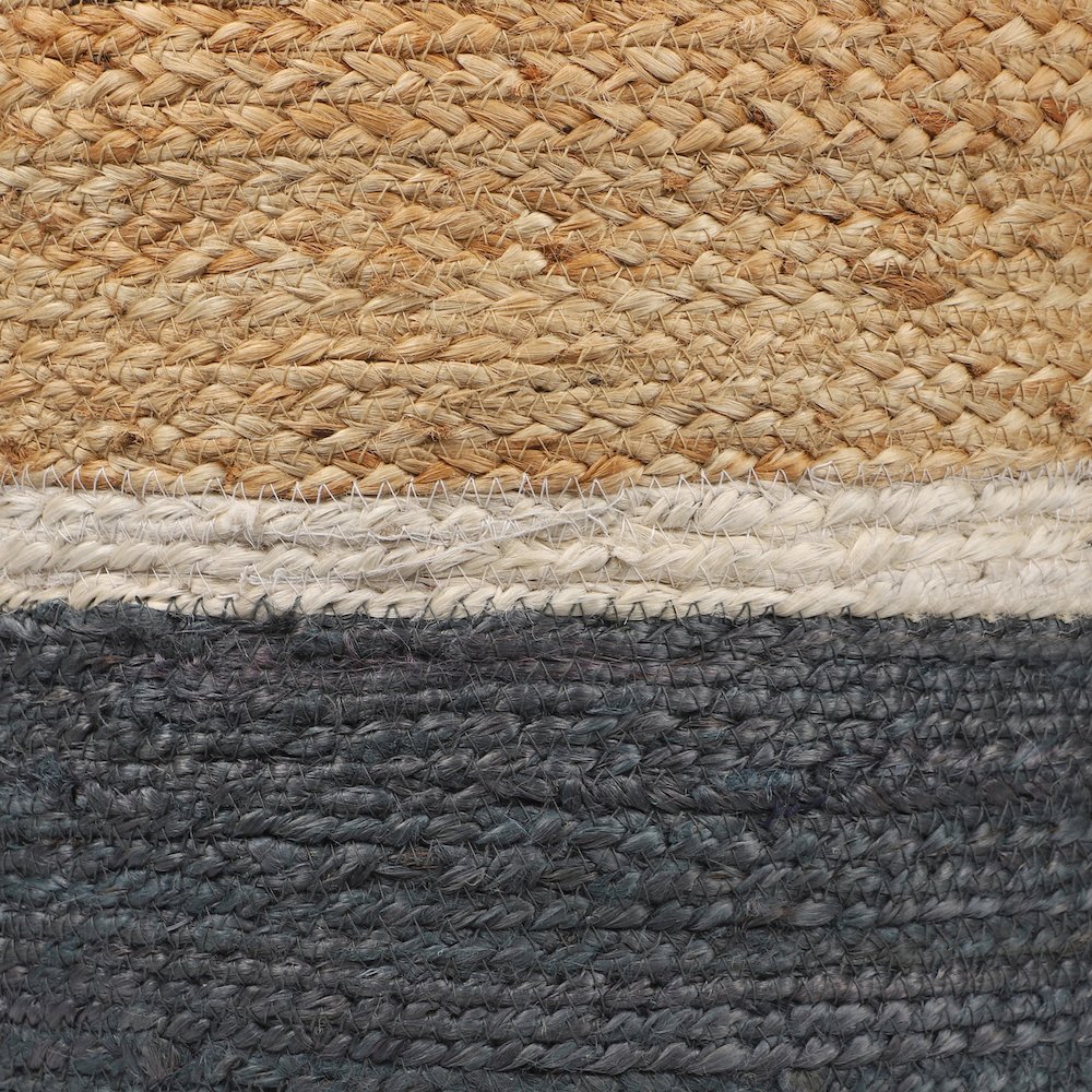 Jute Poufs Jute Blend Indoor Pouf in Brown/Gray,  18" x 18" x 18". Picture 6