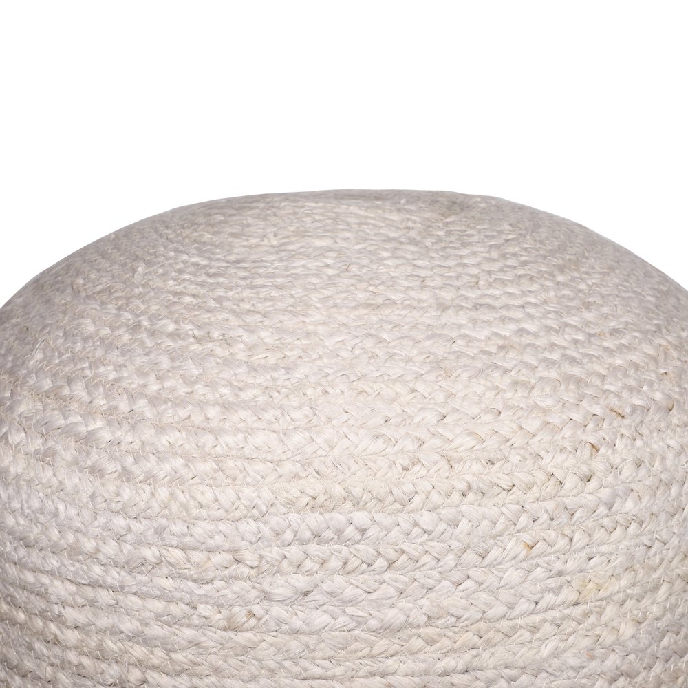 Jute Poufs Jute Blend Indoor Pouf in Brown/Blue,  18" x 18" x 18". Picture 3
