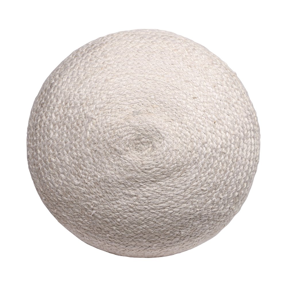 Jute Poufs Jute Blend Indoor Pouf in Brown/Blue,  18" x 18" x 18". Picture 4