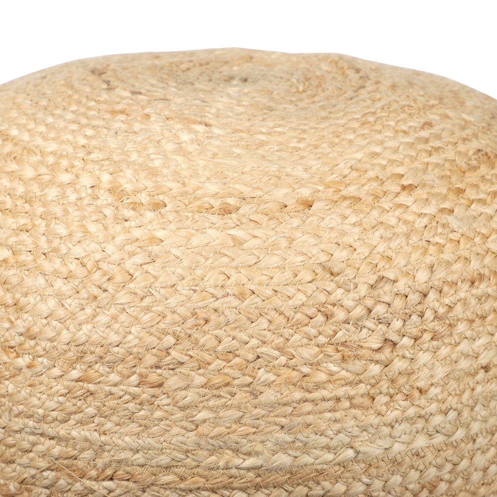 Jute Poufs Jute Blend Indoor Pouf in Brown/Blue,  18" x 18" x 18". Picture 3