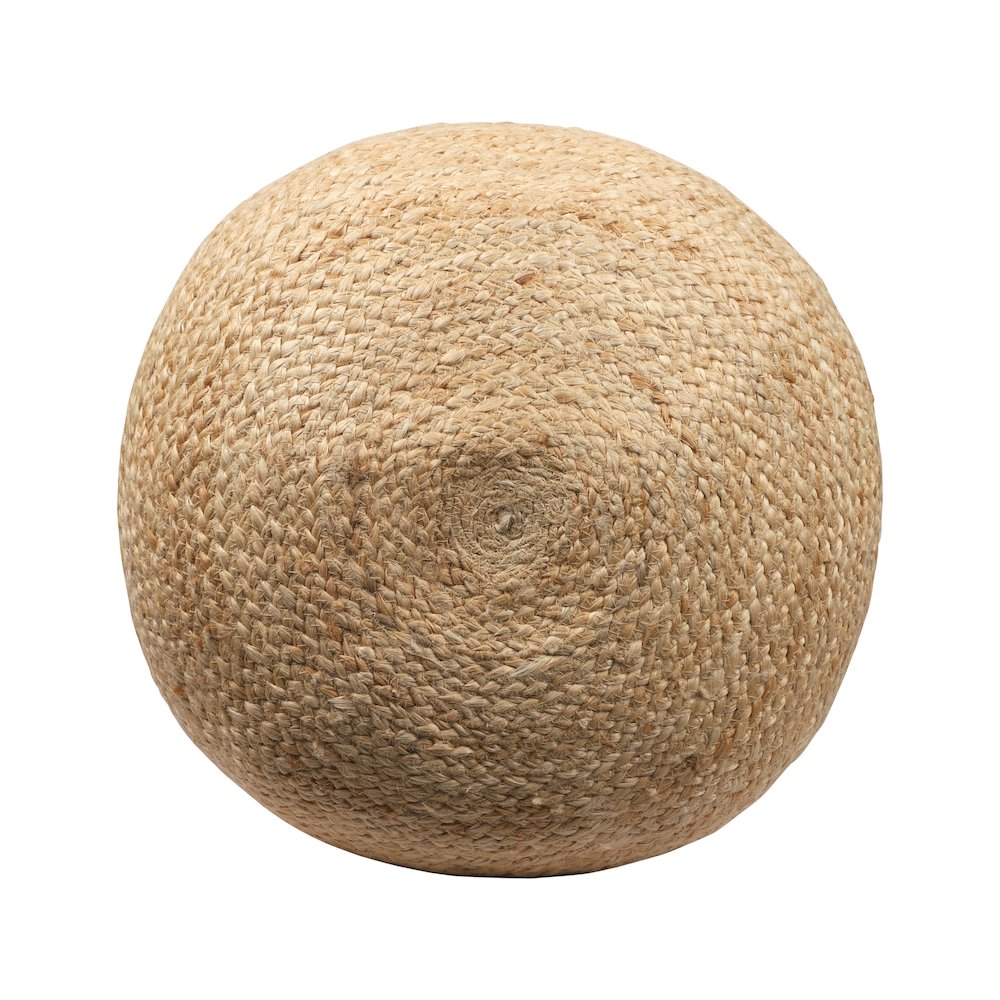 Jute Poufs Jute Blend Indoor Pouf in Brown/Blue,  18" x 18" x 18". Picture 4