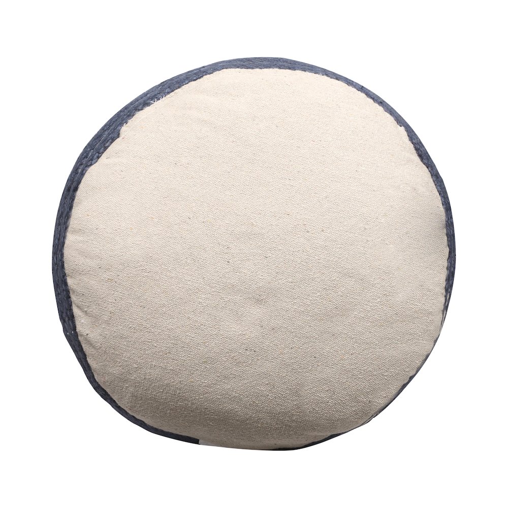 Jute Poufs Jute Blend Indoor Pouf in Brown/Blue,  18" x 18" x 18". Picture 5