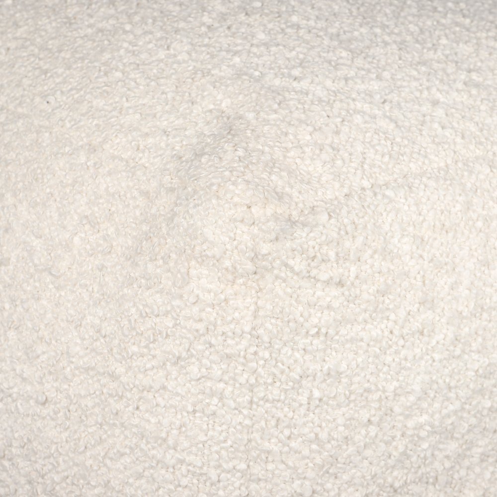 Boucle Performance Indoor Pouf in Ivory,  18" x 18" x 18". Picture 9