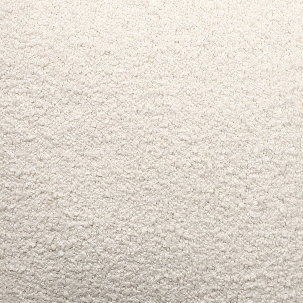 Boucle Performance Indoor Pouf in Ivory,  18" x 18" x 18". Picture 7