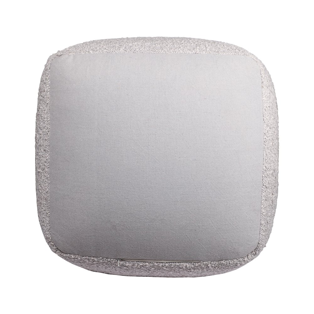 Boucle Performance Indoor Pouf in Gray,  18" x 18" x 18". Picture 6