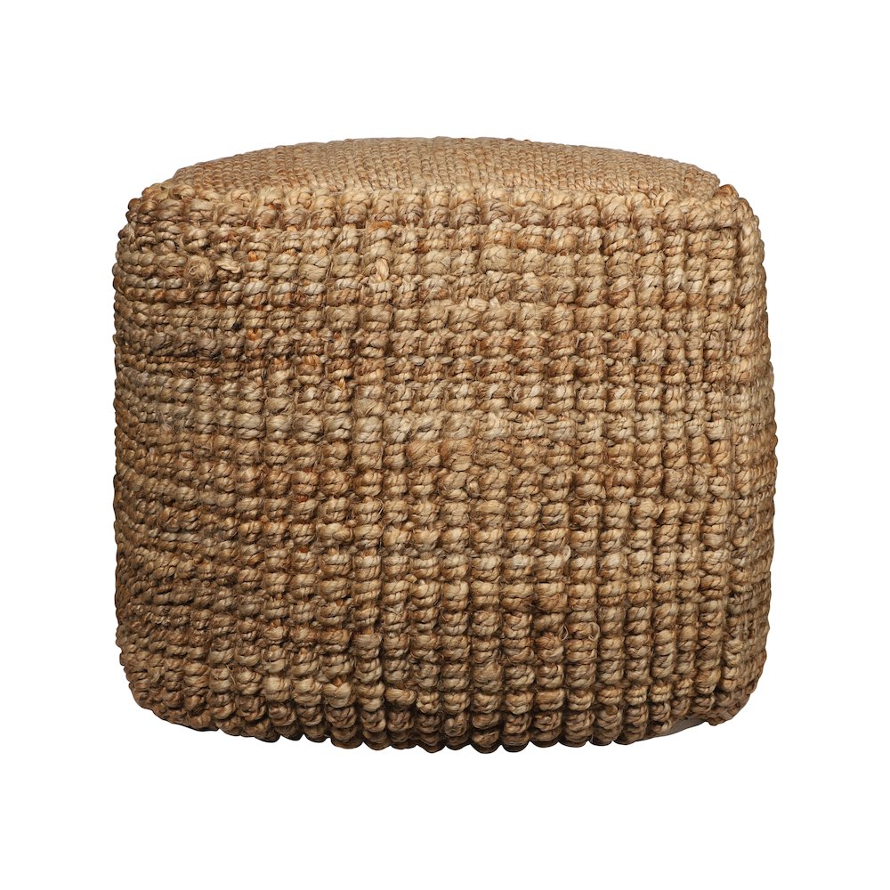 Jute Poufs Jute Blend Indoor Pouf in Brown/Brown,  18" x 18" x 18". Picture 1