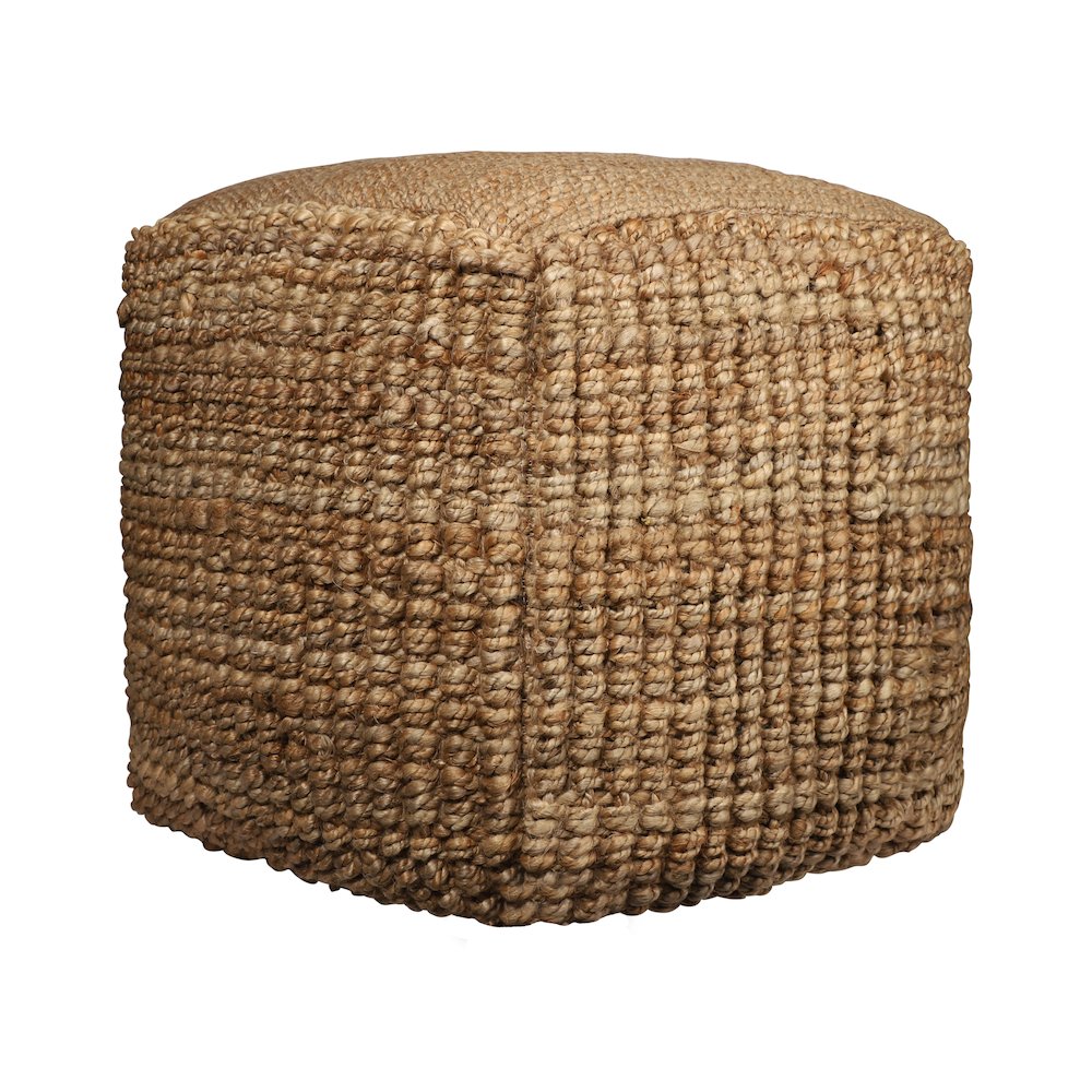 Jute Poufs Jute Blend Indoor Pouf in Brown/Brown,  18" x 18" x 18". Picture 3