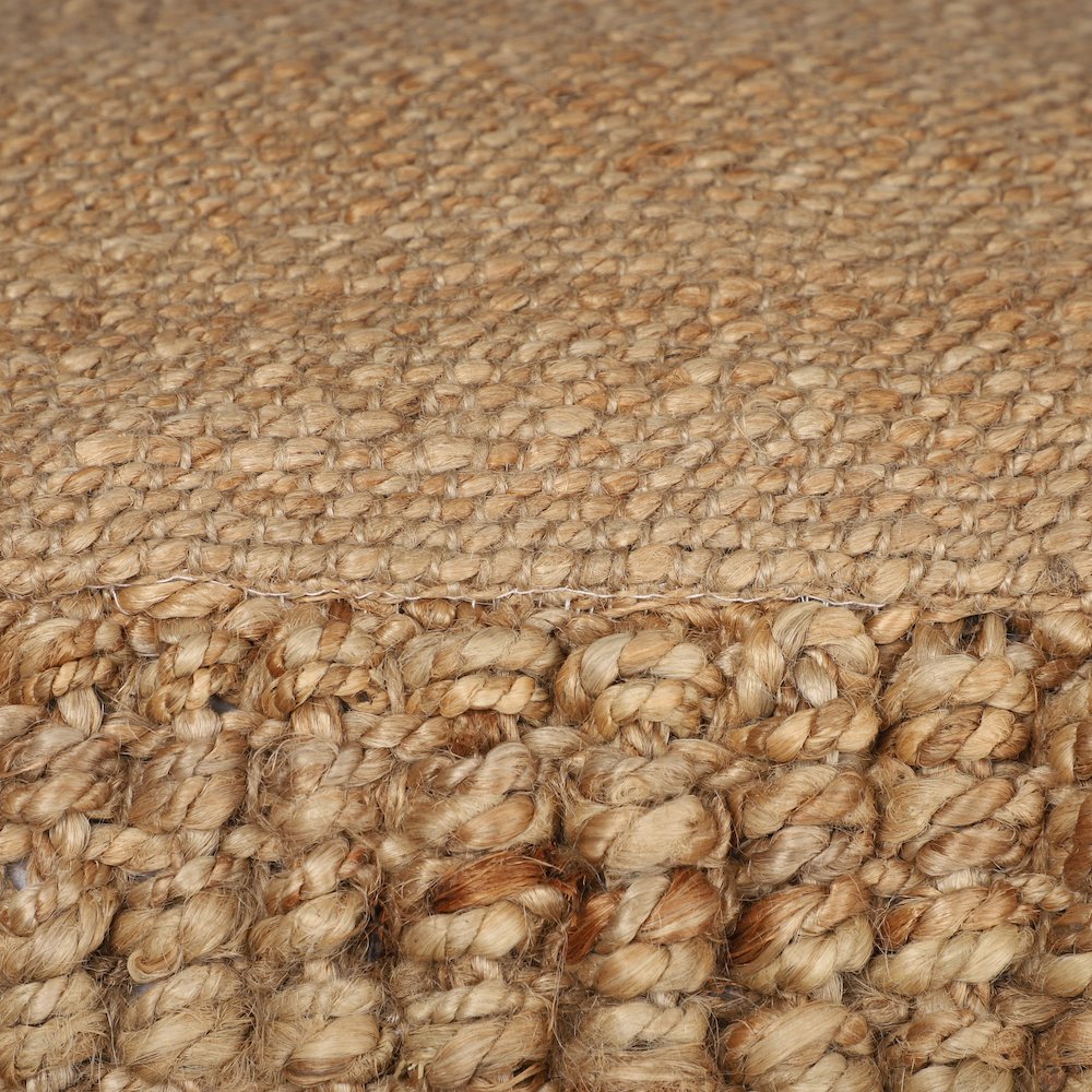 Jute Poufs Jute Blend Indoor Pouf in Brown/Brown,  18" x 18" x 18". Picture 4