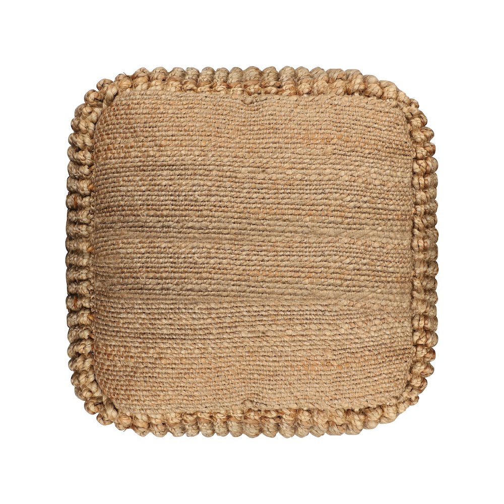 Jute Poufs Jute Blend Indoor Pouf in Brown/Brown,  18" x 18" x 18". Picture 5