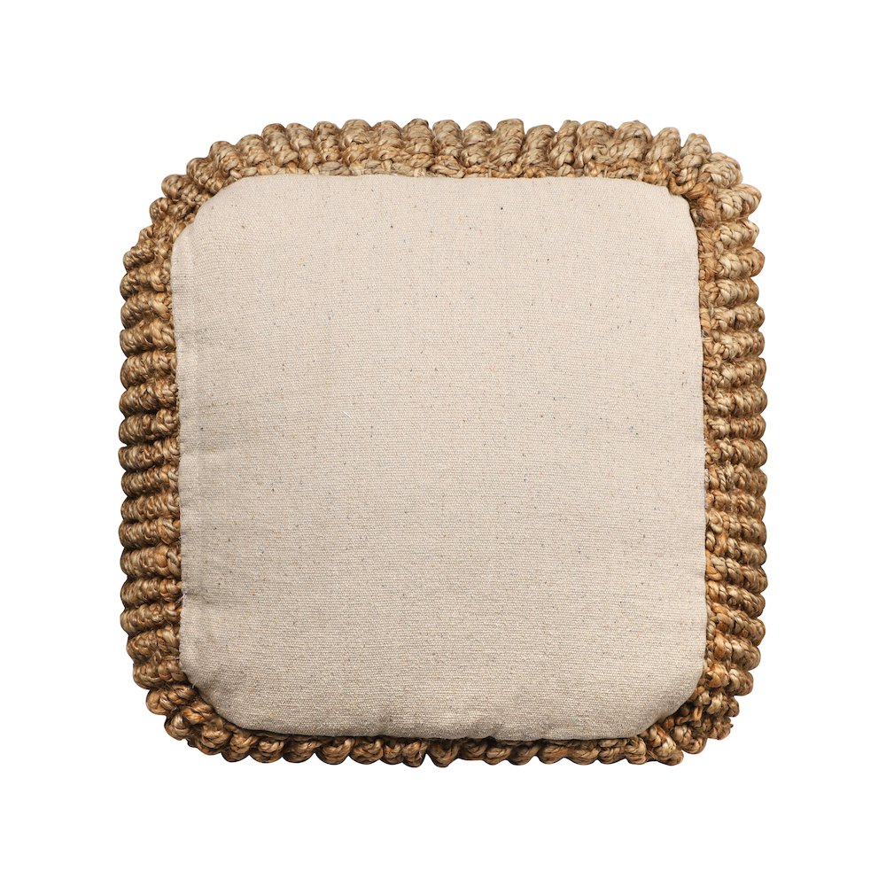 Jute Poufs Jute Blend Indoor Pouf in Brown/Brown,  18" x 18" x 18". Picture 6