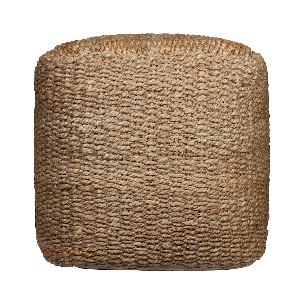 Jute Poufs Jute Blend Indoor Pouf in Brown/Brown,  18" x 18" x 18". Picture 1