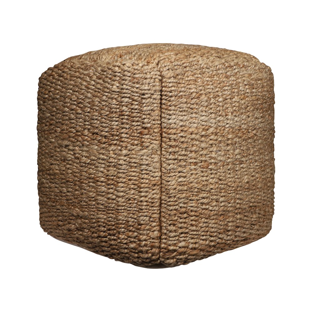 Jute Poufs Jute Blend Indoor Pouf in Brown/Brown,  18" x 18" x 18". Picture 3