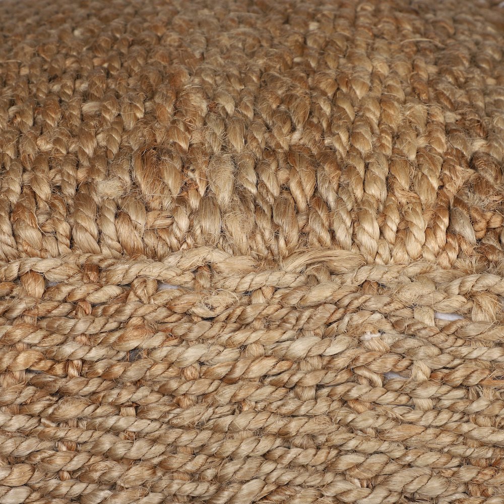 Jute Poufs Jute Blend Indoor Pouf in Brown/Brown,  18" x 18" x 18". Picture 4