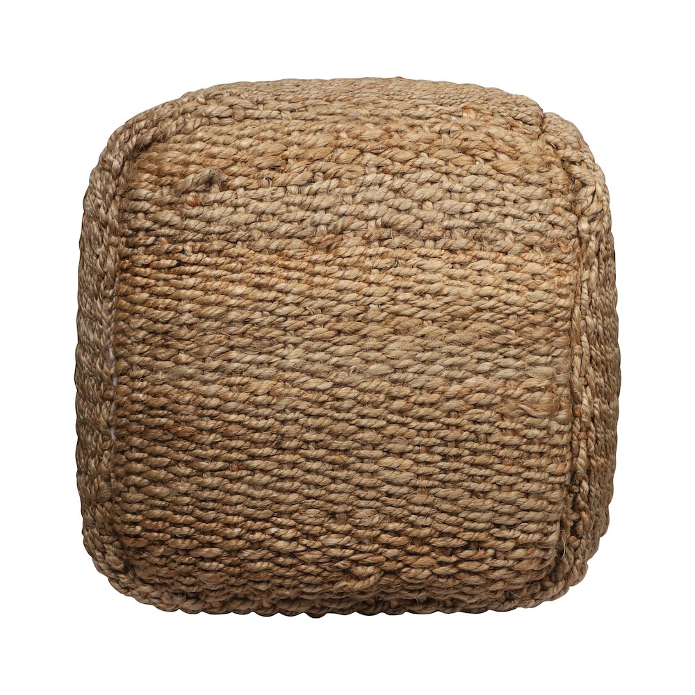 Jute Poufs Jute Blend Indoor Pouf in Brown/Brown,  18" x 18" x 18". Picture 5