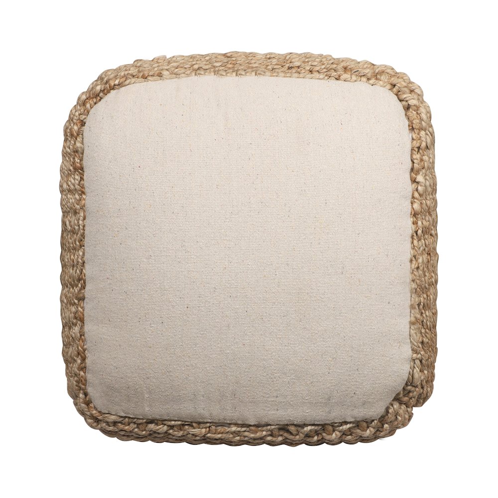 Jute Poufs Jute Blend Indoor Pouf in Brown/Brown,  18" x 18" x 18". Picture 6