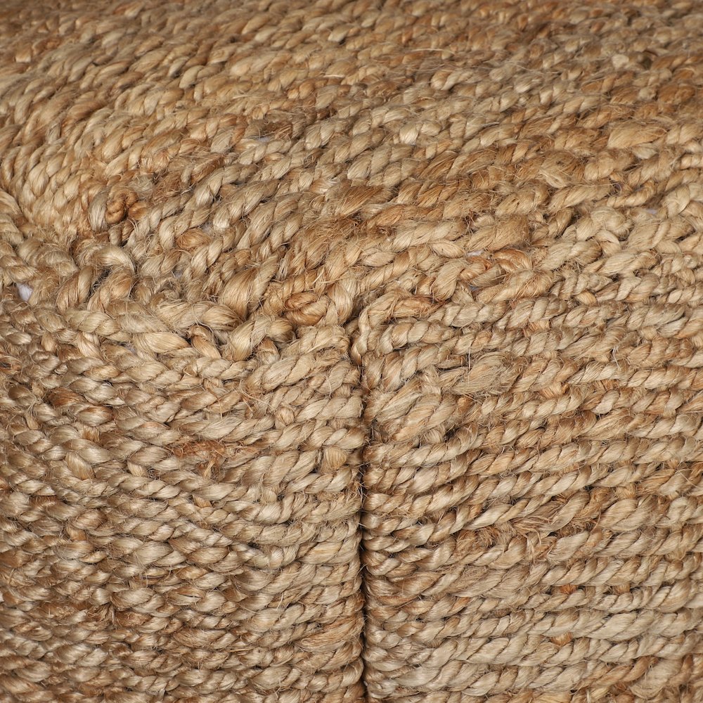 Jute Poufs Jute Blend Indoor Pouf in Brown/Brown,  18" x 18" x 18". Picture 9