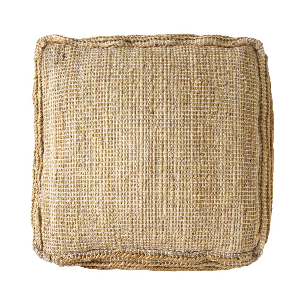 Maples Jute Blend Indoor Pouf in Brown,  18" x 18" x 18". Picture 4