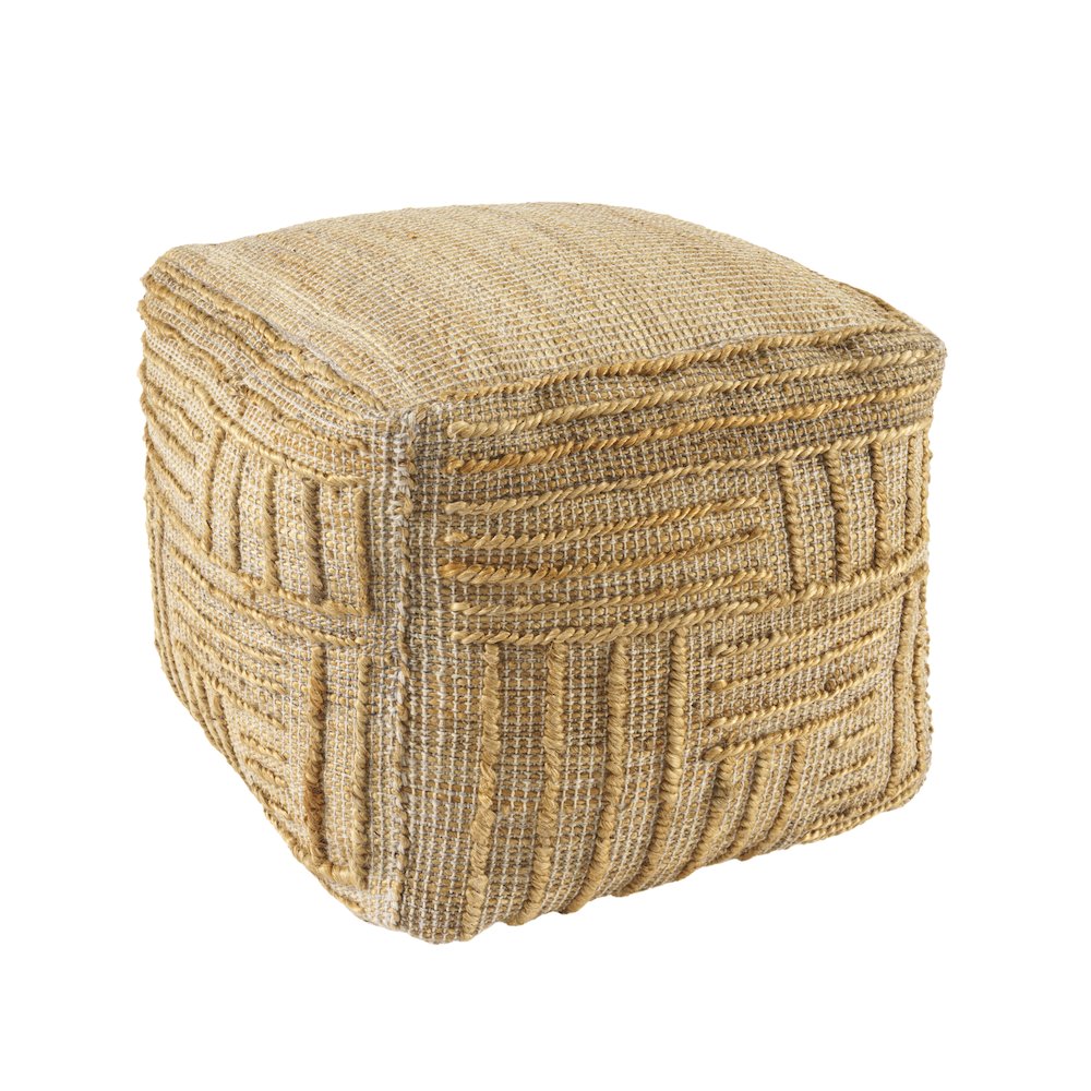 Maples Jute Blend Indoor Pouf in Brown,  18" x 18" x 18". Picture 8