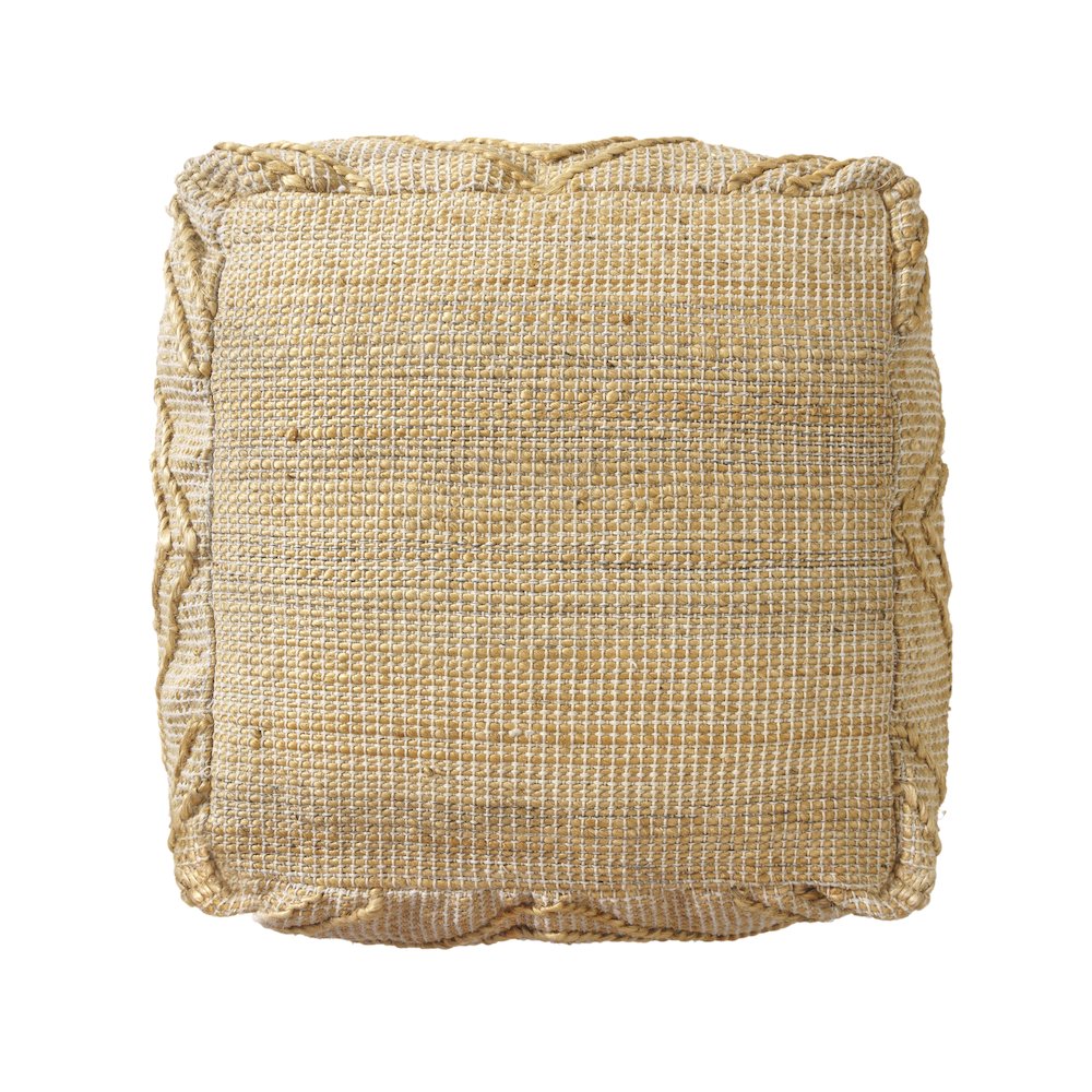 Maples Jute Blend Indoor Pouf in Brown,  18" x 18" x 18". Picture 4