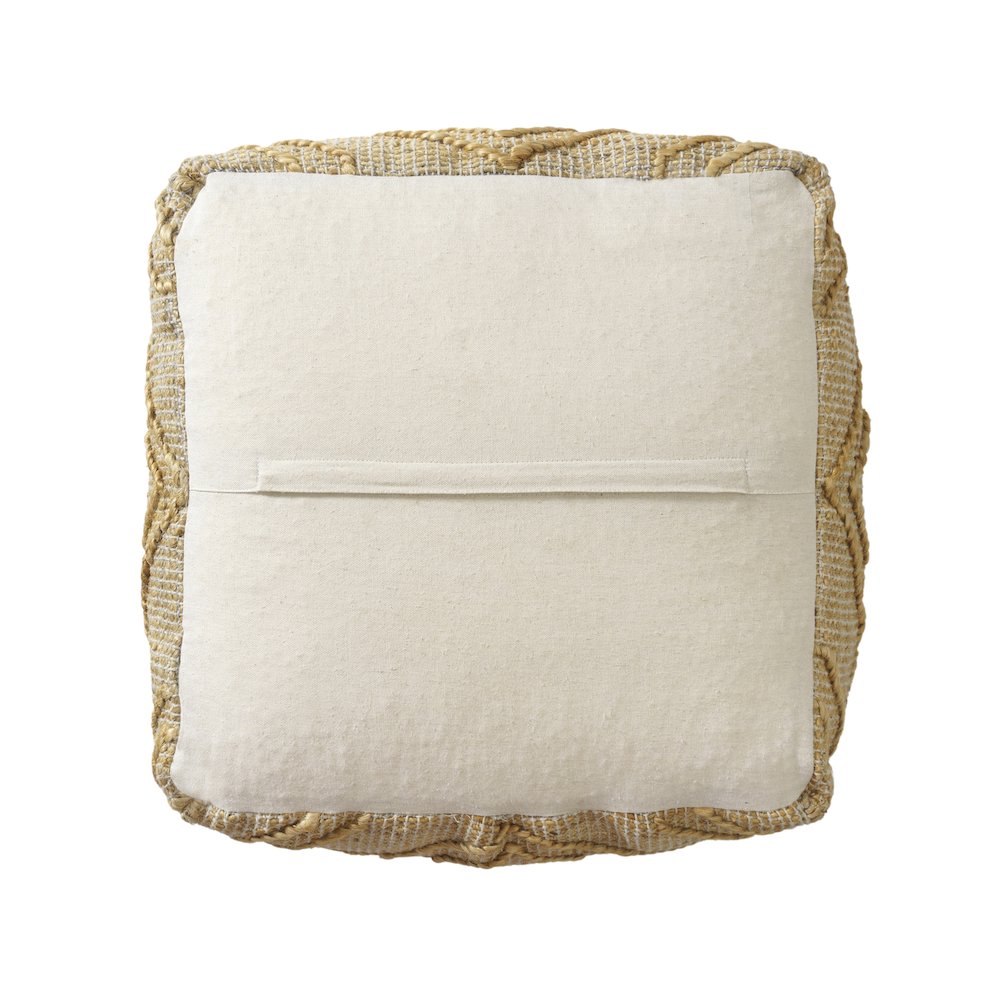 Maples Jute Blend Indoor Pouf in Brown,  18" x 18" x 18". Picture 5