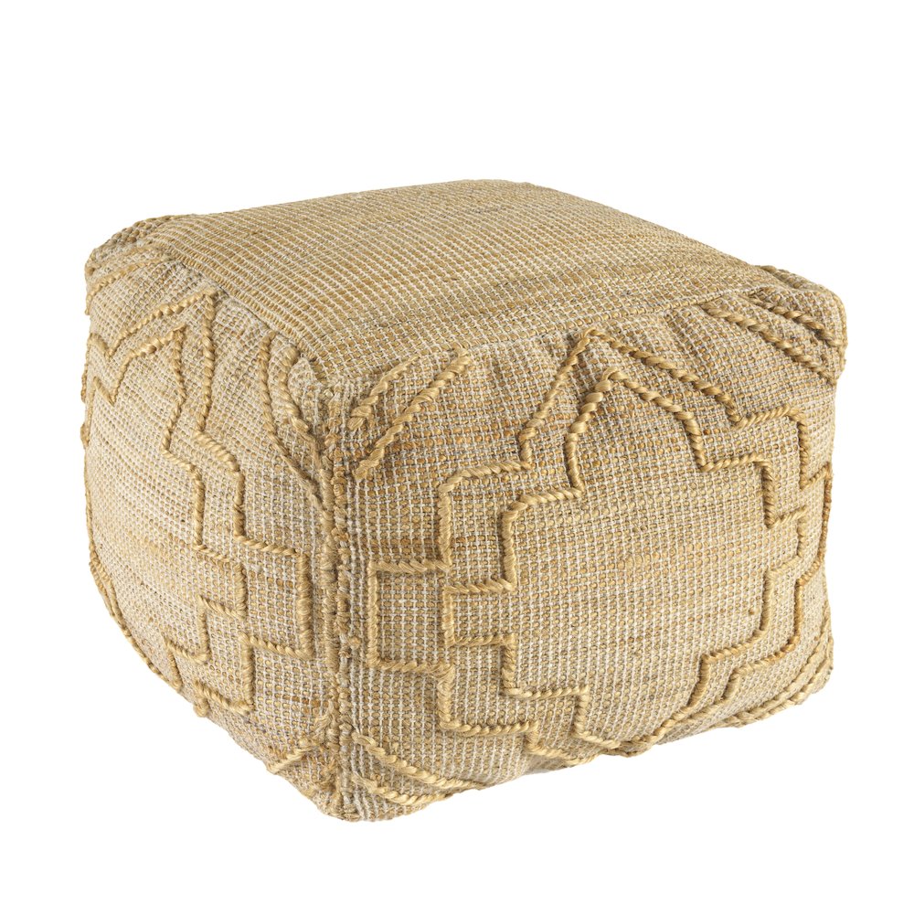 Maples Jute Blend Indoor Pouf in Brown,  18" x 18" x 18". Picture 7