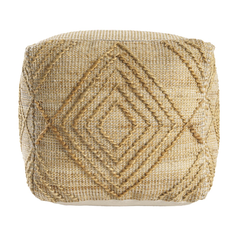 Maples Jute Blend Indoor Pouf in Brown,  18" x 18" x 18". Picture 1