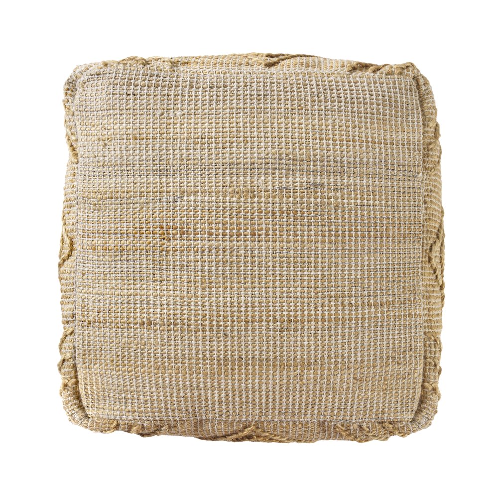 Maples Jute Blend Indoor Pouf in Brown,  18" x 18" x 18". Picture 4