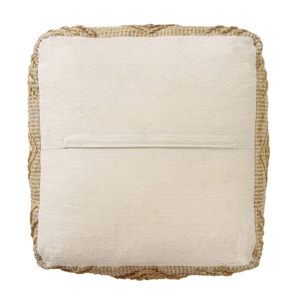 Maples Jute Blend Indoor Pouf in Brown,  18" x 18" x 18". Picture 5