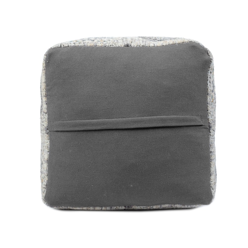 Vienna Performance Pouf Indoor in Gray/Ivory 18" x 18" x 18". Picture 6