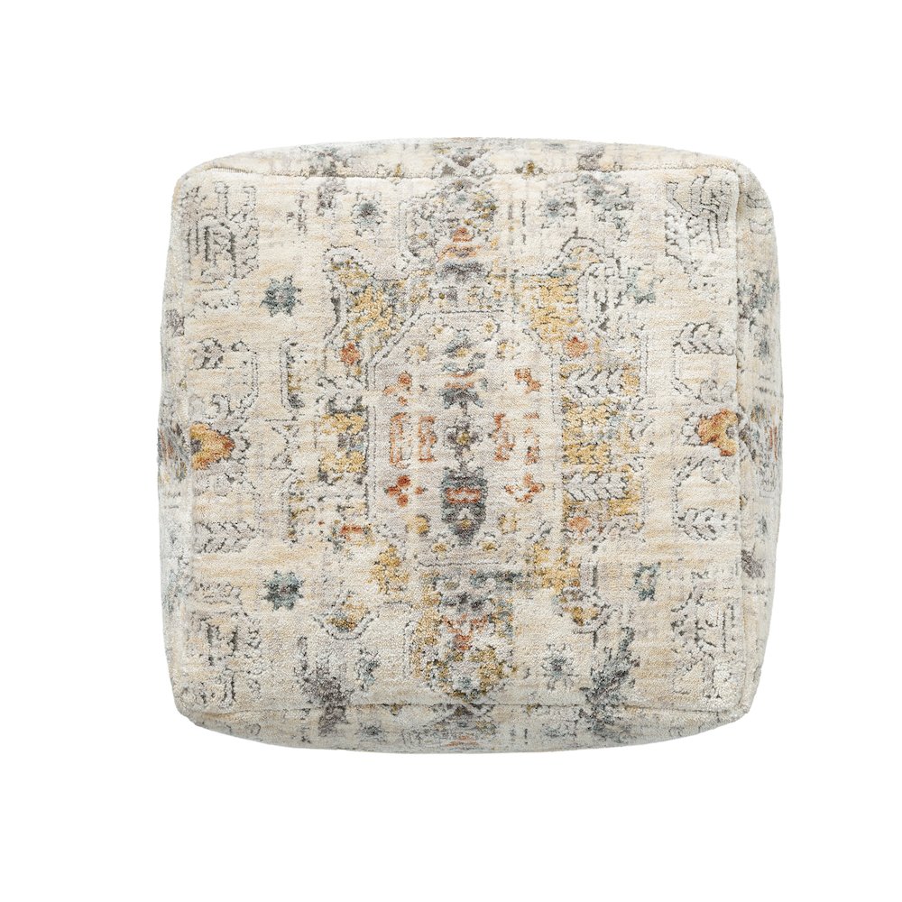 Vienna Performance Pouf Set of 2 in Gray/Multicolored 18" x 18" x 18". Picture 5