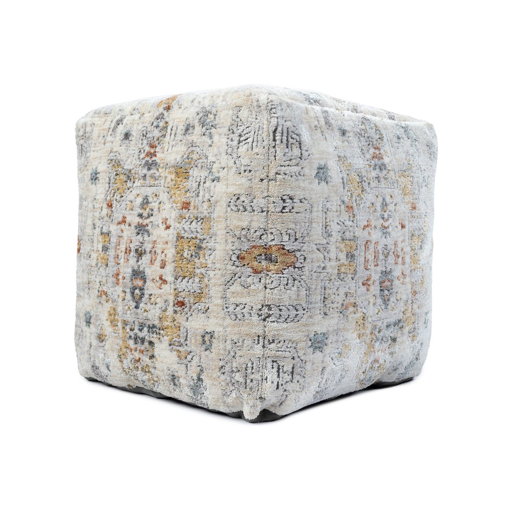 Vienna Performance Pouf Set of 2 in Gray/Multicolored 18" x 18" x 18". Picture 10