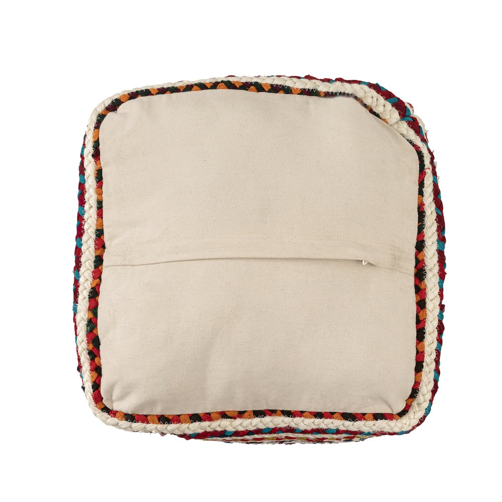 Shashi Pouf Pouf  Finish in Multicolored/White 18" x 18" x 18". Picture 5