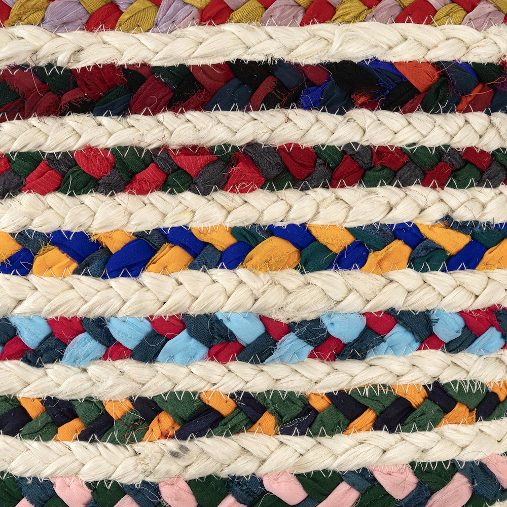 Shashi Pouf Pouf  Finish in Multicolored/White 18" x 18" x 18". Picture 6