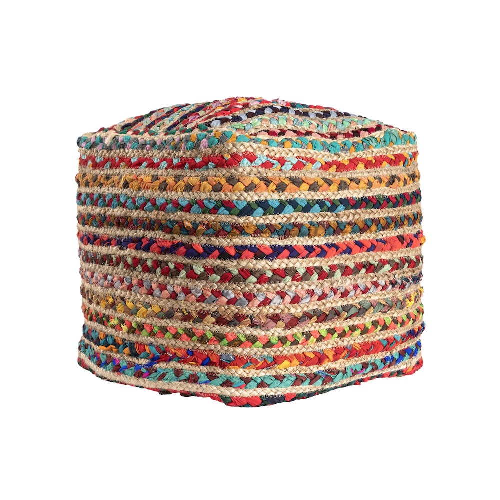 Shashi Pouf Pouf  Finish in Multicolored/Beige 18" x 18" x 18". Picture 8