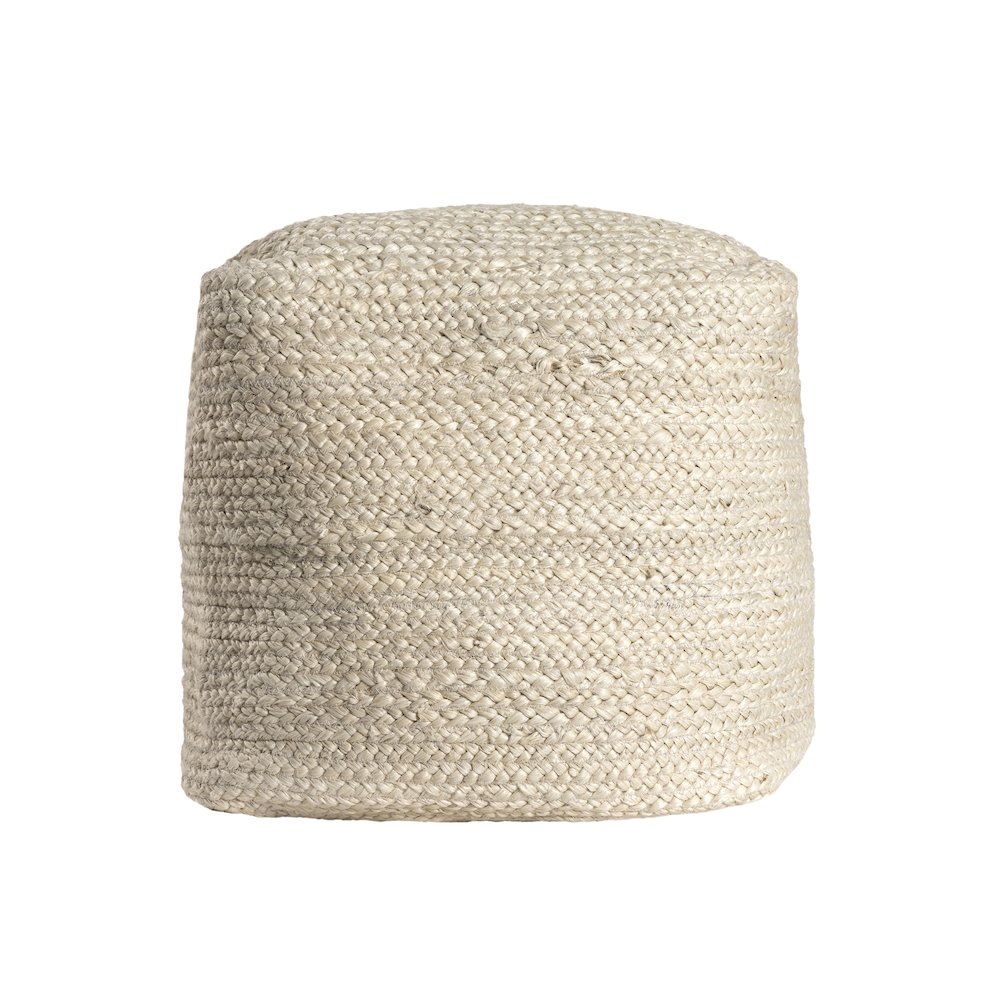 Shashi Pouf Pouf  Finish in White/Ivory 18" x 18" x 18". Picture 1