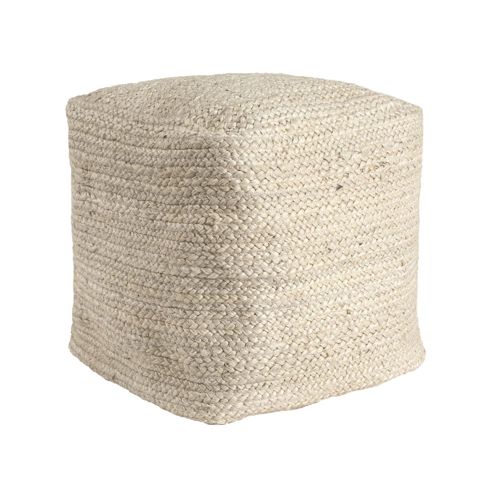 Shashi Pouf Pouf  Finish in White/Ivory 18" x 18" x 18". Picture 3