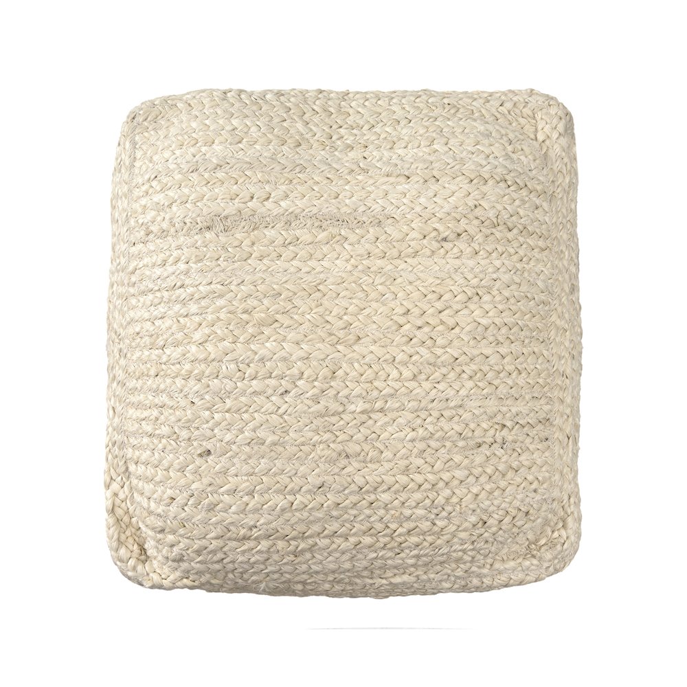 Shashi Pouf Pouf  Finish in White/Ivory 18" x 18" x 18". Picture 4