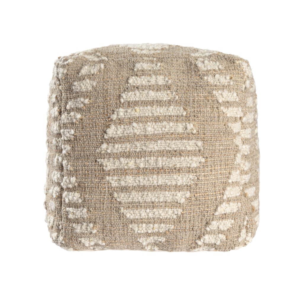 Geoblend Pouf Pouf in Brown/Ivory 18" x 18" x 18". Picture 1