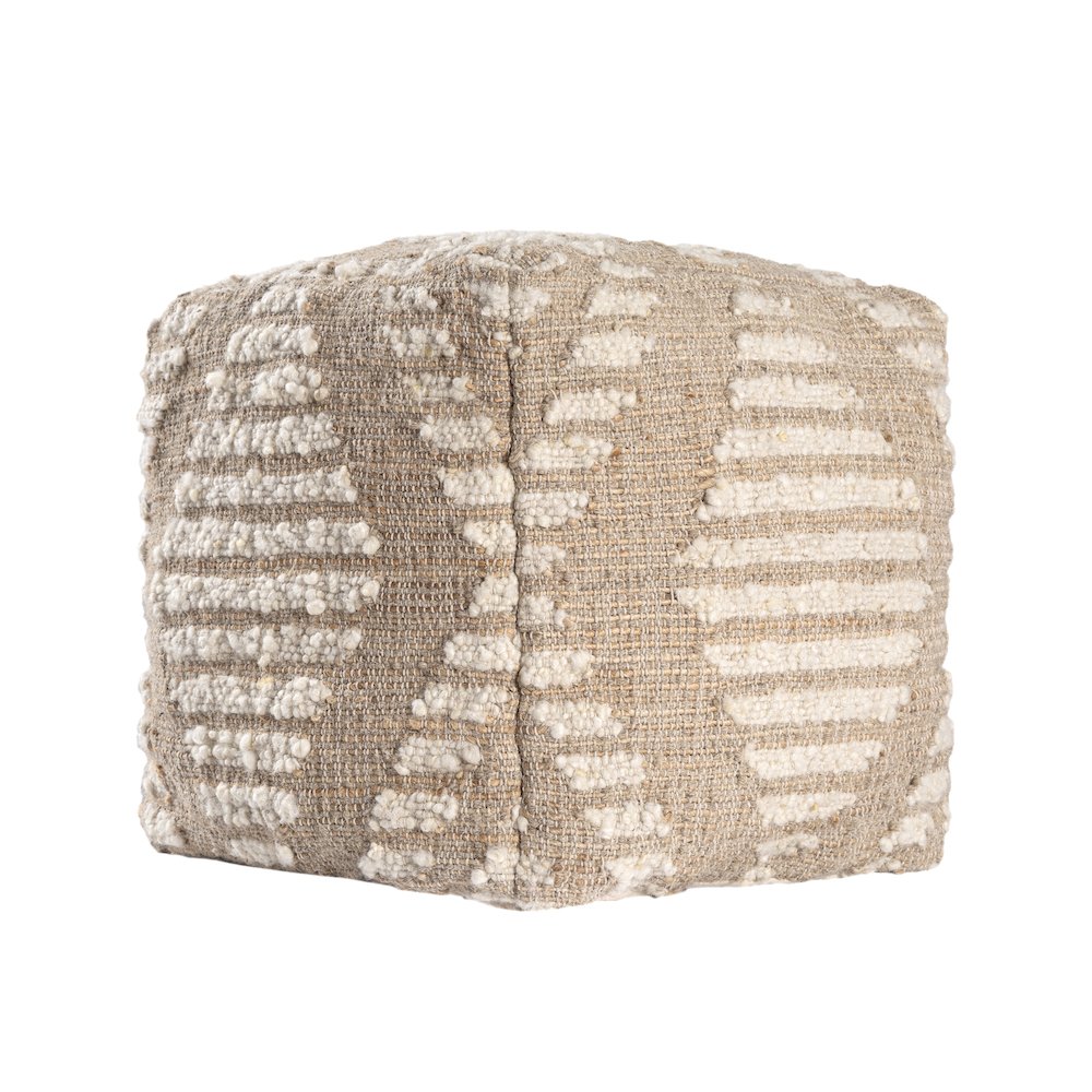 Geoblend Pouf Pouf in Brown/Ivory 18" x 18" x 18". Picture 3