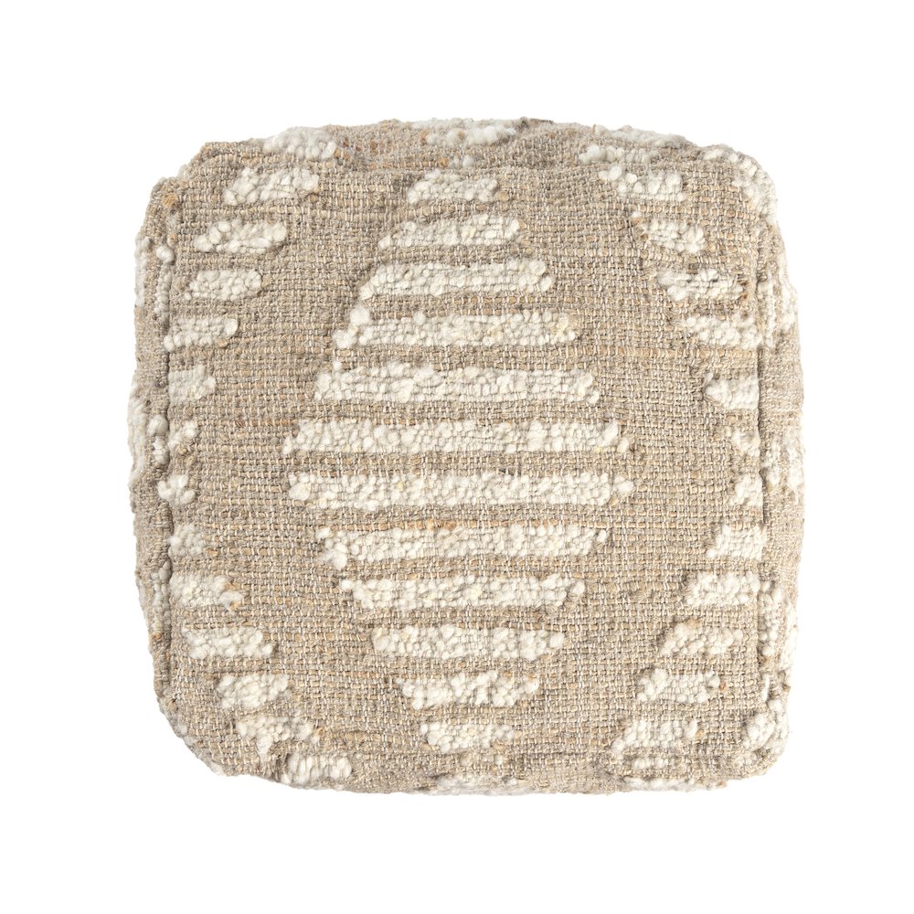 Geoblend Pouf Pouf in Brown/Ivory 18" x 18" x 18". Picture 4