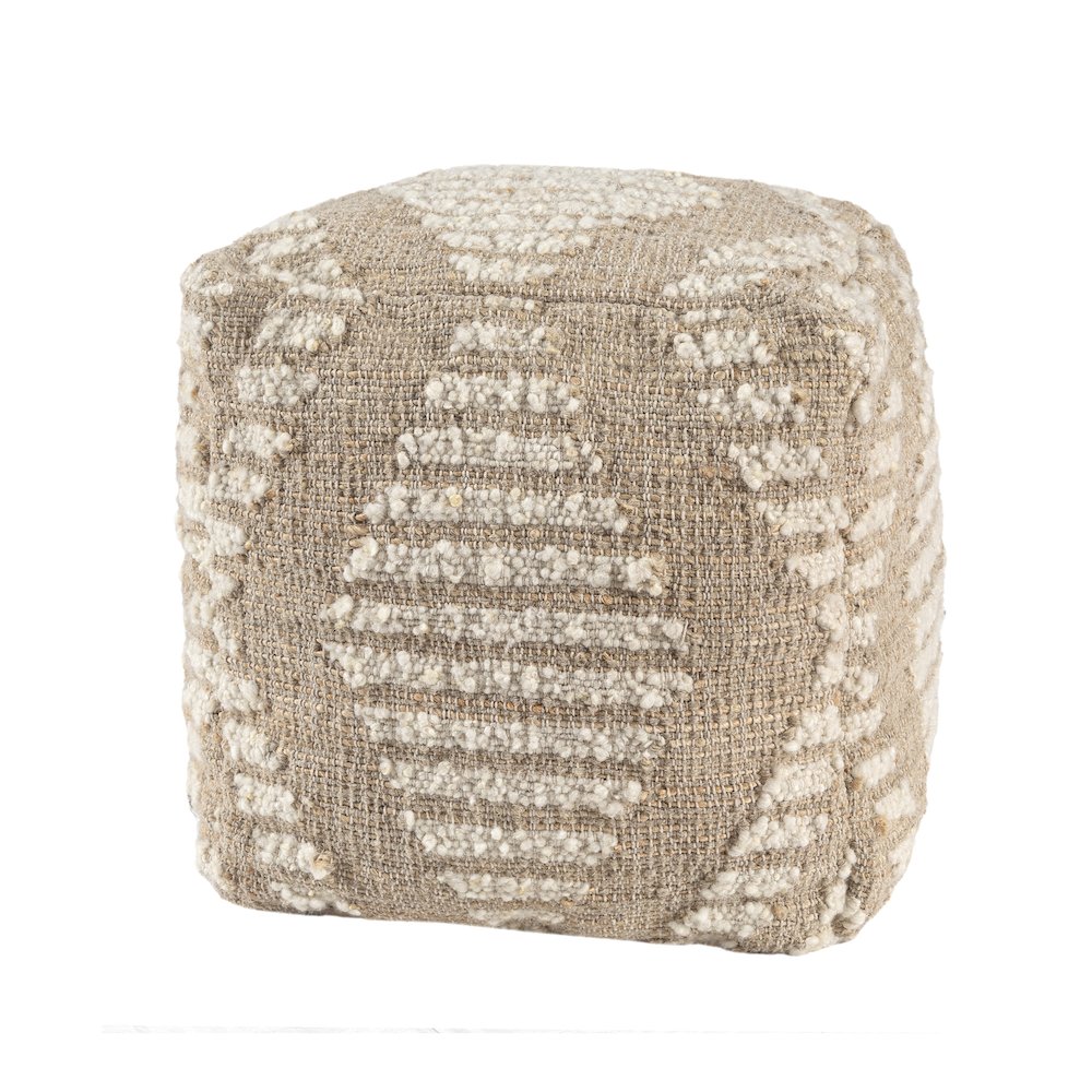 Geoblend Pouf Pouf in Brown/Ivory 18" x 18" x 18". Picture 7