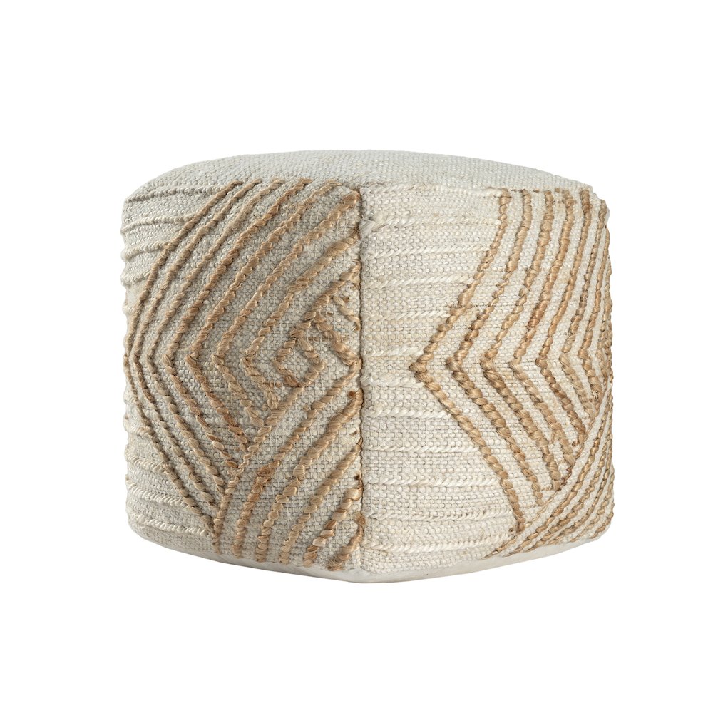 Mesa Pouf Pouf  Finish in White/Beige 18" x 18" x 18". Picture 3
